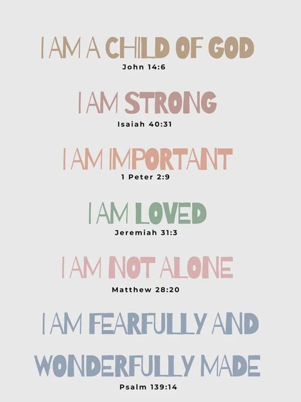 Christian Affirmations For Kids, Bible Journaling Ideas, Christian Affirmations, A Child Of God, Affirmations For Kids, Christian Bible Study, Christian Quotes God, Ayat Alkitab, Bible Study Lessons