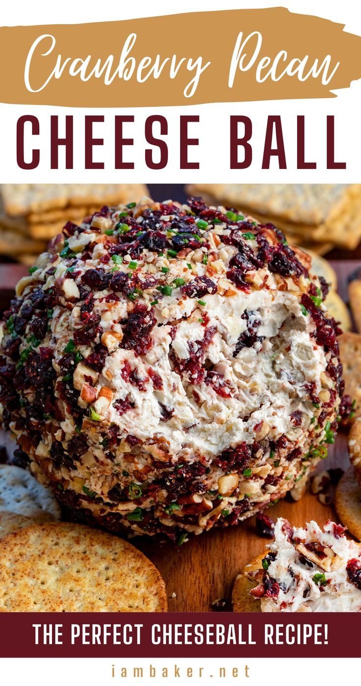 Whole Cranberry Pecan Cheese Ball on a Dark Cutting Board Surrounded by Crackers. Christmas Festive Appetizers, Mini Cheeseball Recipes Appetizers, Charcuterie Cheese Ball, Rosemary Cheese Ball, Cheese Ball Turkey Thanksgiving, Mini Cranberry Pecan Goat Cheese Balls, Pecan And Cranberry Cheese Ball, Cheese And Crackers Christmas, Cheeseball Platter Ideas