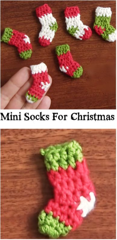 crochet christmas stocking pattern for mini socks