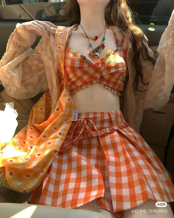 Quiz Ideas, Orange Outfit, Cute Dress Outfits, Fashion Mistakes, Kawaii Clothes, Girly Outfits, Casual Style Outfits, Kawaii Fashion, Orange Yellow