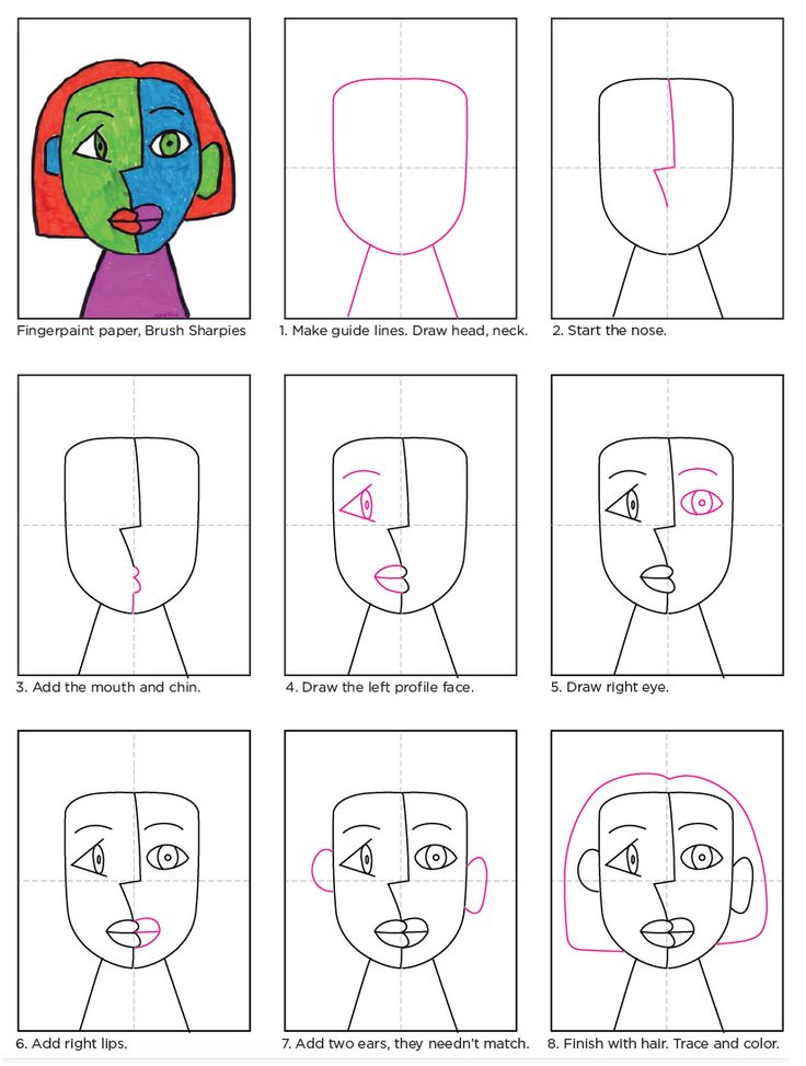 how to draw cartoon faces step by step