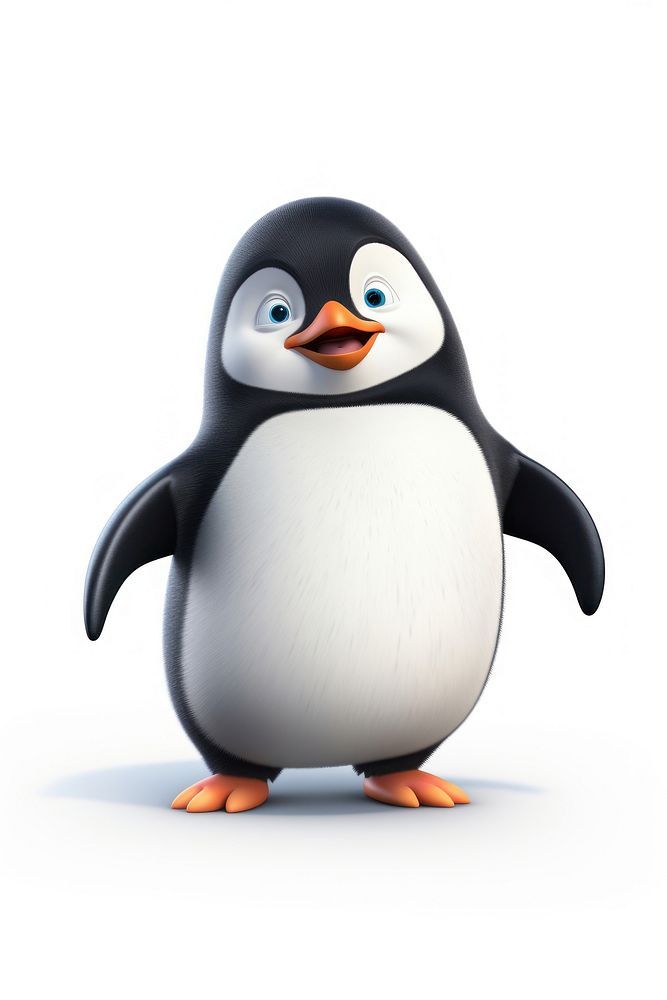 a penguin is standing in front of a white background