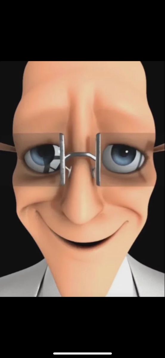 an animated image of a man with glasses on his face and the caption reads,