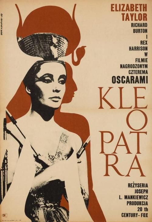 Cleopatra Film Poster, 1968 Cleopatra Poster, Carroll O'connor, Pamela Brown, Elizabeth Taylor Cleopatra, Polish Movie Posters, Polish Films, Polish Posters, Epic Film, Polish Poster