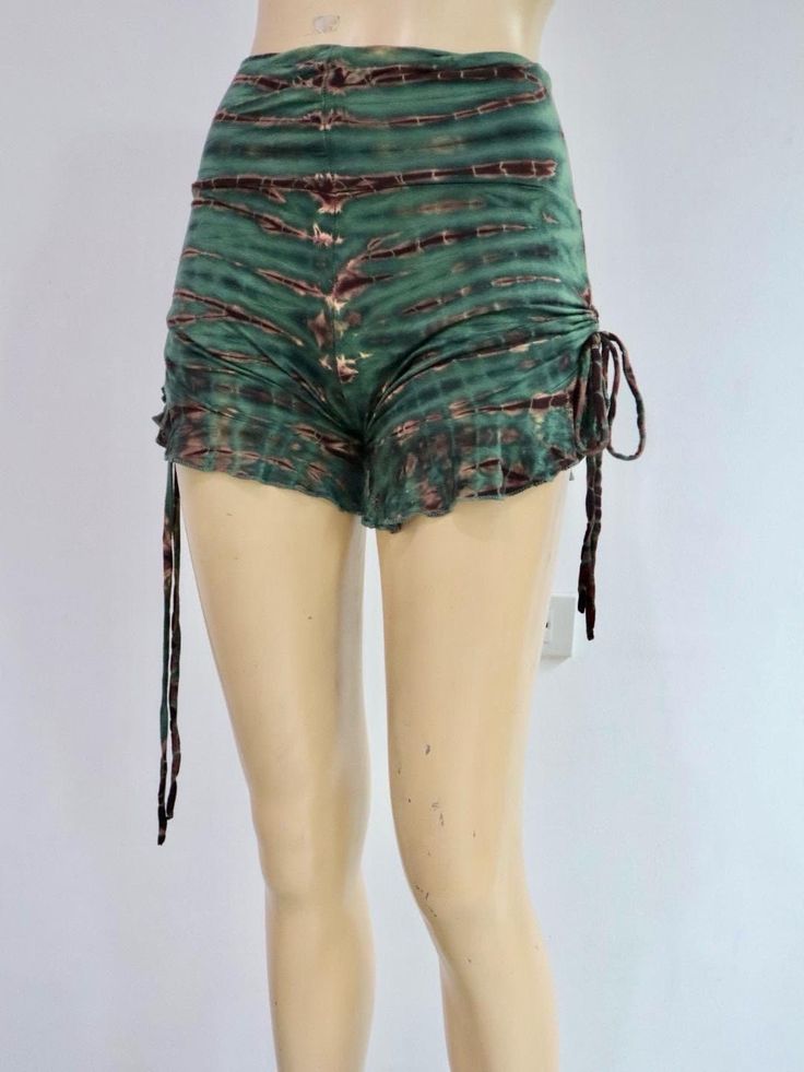 Bohemian Drawstring Shorts For Beach Season, Relaxed Fit Yoga Shorts For Summer, Bohemian Short Length Bottoms With Drawstring, Green Festival Bottoms With Built-in Shorts, Green Beachwear Shorts For Festivals, Stretch Yoga Pants With Built-in Shorts For Summer, Festival Green Bottoms With Built-in Shorts, Bohemian Stretch Shorts For Festivals, Relaxed Fit Yoga Bottoms With Drawstring