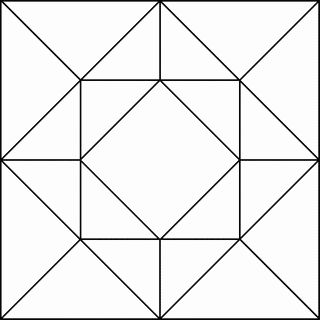 a square with four squares in the middle and one on each side, which is divided by