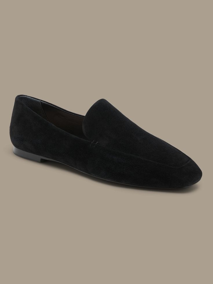 Sleek and soft loafers, designed with an elongated, squared shape known as a "snip toe. " SUEDE: Crafted in luxuriously soft and sturdy suede.  Leather lining.  Exclusive Padding System features memory foam and a cushioned insole designed for all-day Formal Suede Slip-ons With Almond Toe, Suede Flat Slip-ons For Business, Business Suede Flat Slip-ons, Suede Pointed Toe Slip-ons For Work, Classic Suede Flat Slip-ons, Medium Width Suede Slip-on Loafers, Classic Suede Slip-ons With Flat Heel, Modern Suede Slip-ons For Formal Occasions, Suede Slip-ons With Flat Heel