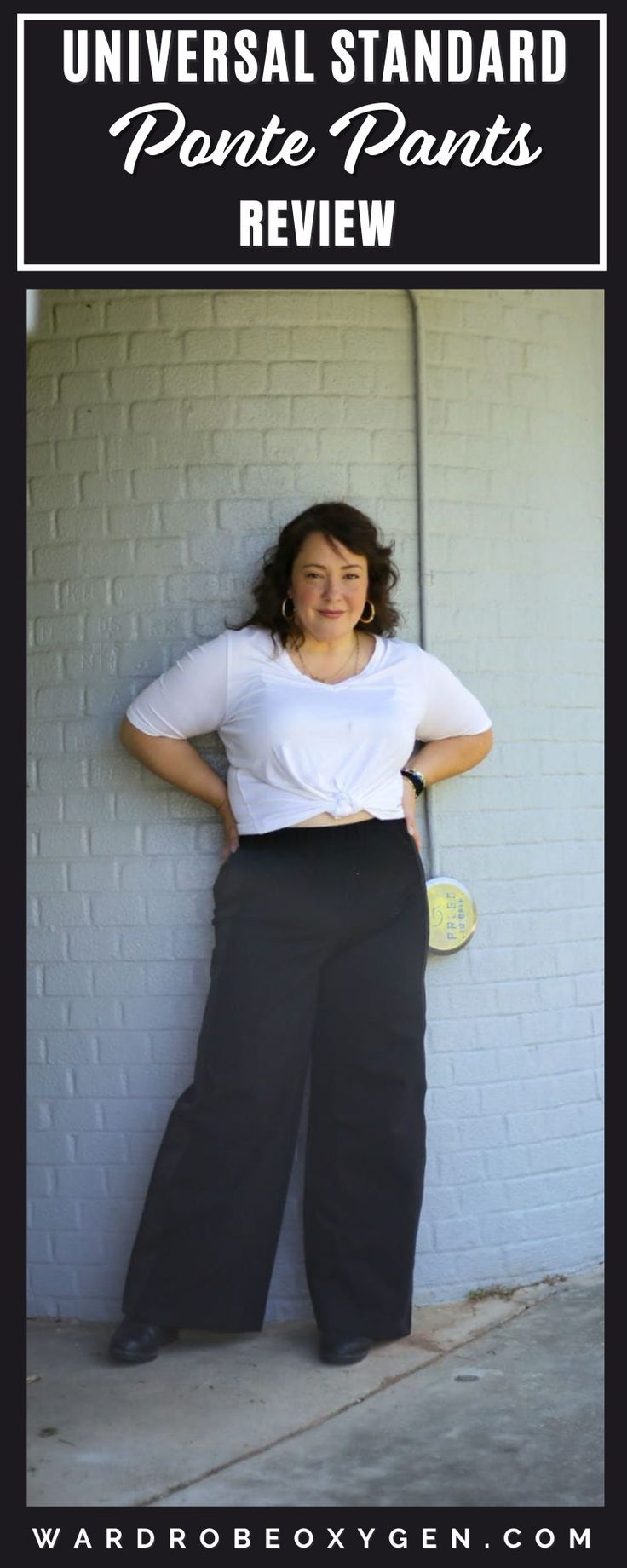 Universal Standard Ponte Pants Review. In this unpaid post, I model 6 styles and share my honest thoughts. Ponte is a doubleknit that is a blend of polyester, rayon, and spandex. The tight weave and heavier weight makes this fabric extremely versatile and look more elevated than a lot of other knits. Ponte knit is wrinkle resistant, has a bounce-back factor so it holds its shape, and is relatively easy care. Universal Standard Outfits, Ponte Pants Outfit, Pants Outfit Plus Size, Wardrobe Oxygen, Plus Size Fashion Tips, Mid Size Fashion, Plus Size Fall Fashion, Fall Outfits For School, Fall Trends Outfits