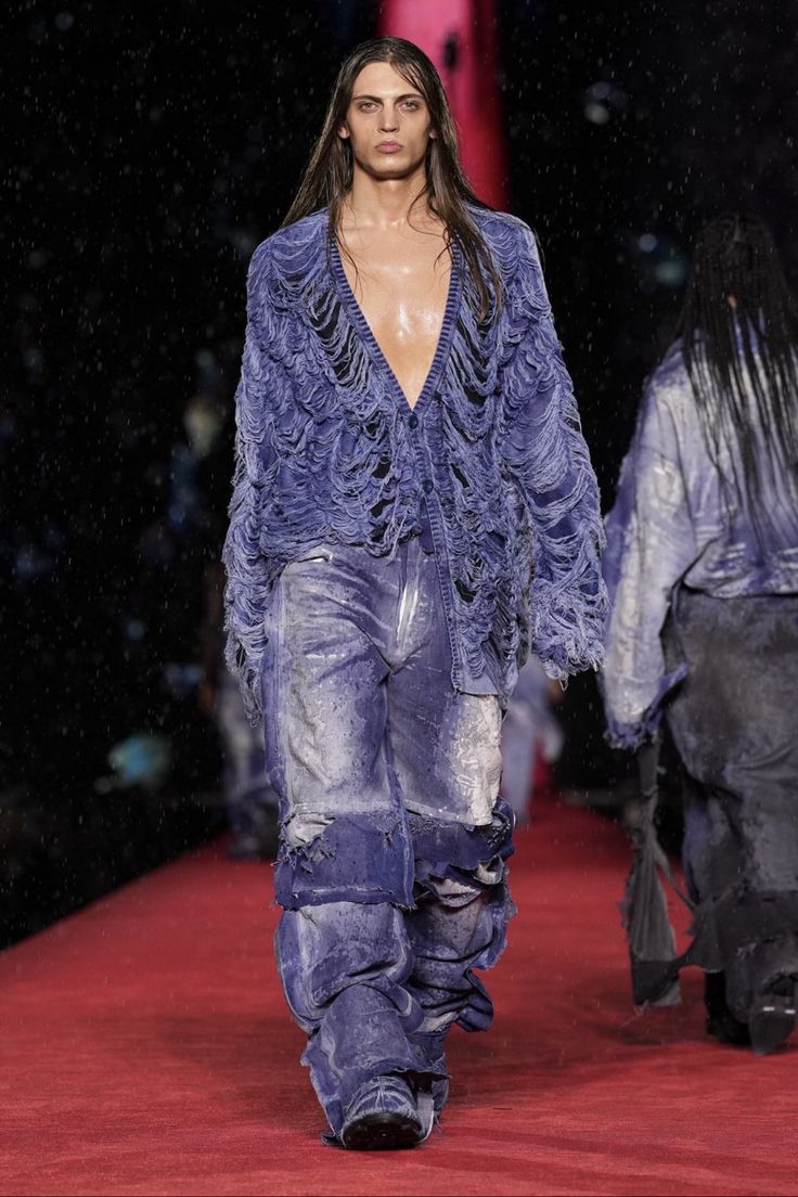 Denim Texture Fabrics, Glenn Martens, Diesel Fashion, Expensive Stuff, Fashion Collection Inspiration, Runway Inspiration, Denim Texture, Runway Outfits, Diesel Denim