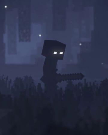 an animated image of a minecraft character in the dark