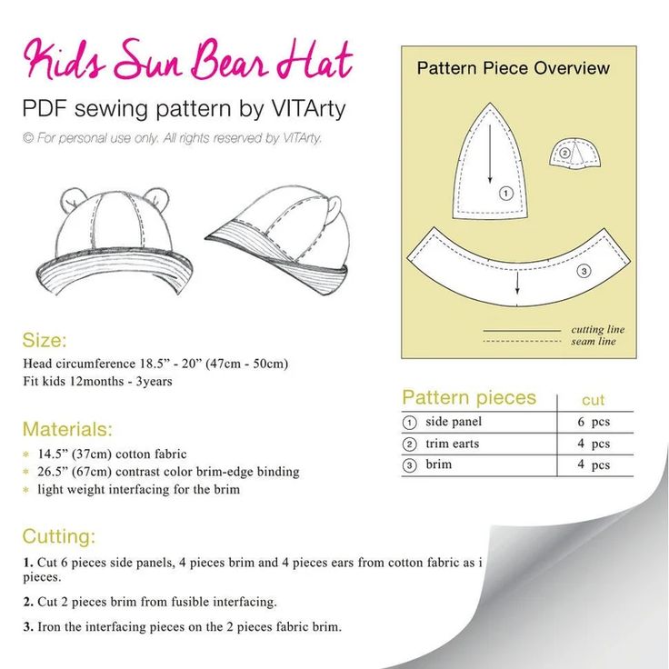 the pattern for this hat is very easy to sew