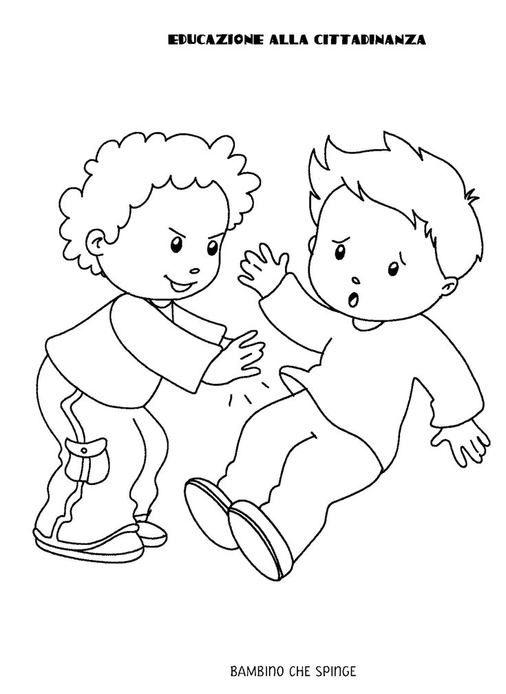 two children playing with each other coloring page