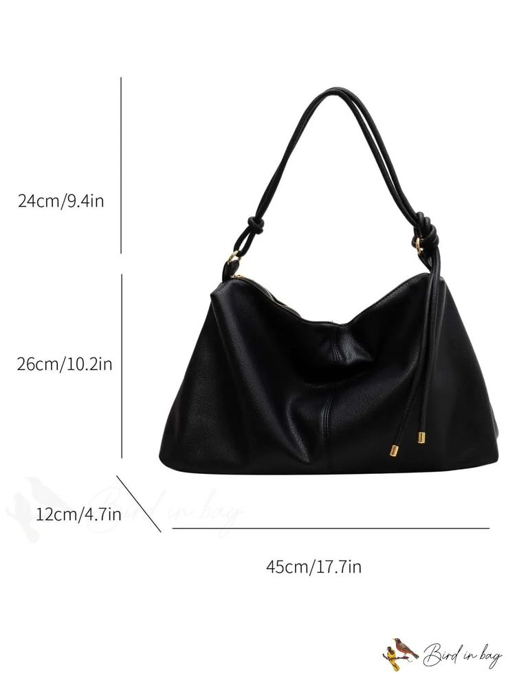 BirdinBag - Embossed Litchi Leather Hobo Bag Daily Use Faux Leather Bag With Detachable Handle, Faux Leather Bag With Detachable Handle For Daily Use, Faux Leather Bags With Detachable Handle For Daily Use, Faux Leather Shoulder Bag With Detachable Handle, Faux Leather Shoulder Bag With Detachable Double Handle, Soft Leather Shoulder Baguette Bag, Soft Leather Crossbody Bag For Office, Soft Leather Crossbody Office Bag, Soft Leather Office Crossbody Bag