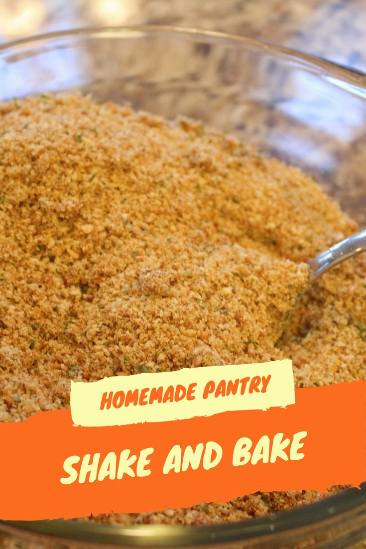 homemade pantry shake and bake recipe in a glass bowl