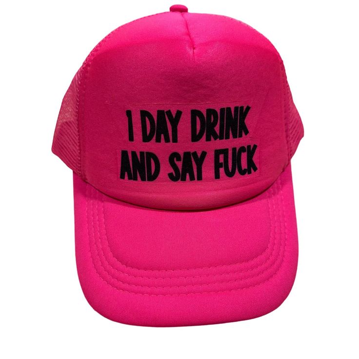 I Day Drink And Say Duck Summer Trucker Hat New Made To Order Other Colors Are Available Snap Back One Size Fits All Hot Pink Summer Hats Funny Hats Lake Pool Float Trip Boat Hat Summer Trucker Hat With Letter Print And Flat Brim, Cute Beach Hats With Letter Print, Spring Snapback Hat With Letter Print, Cute Letter Print Hats For The Beach, Casual Mini Hats For Summer Party, Casual Summer Mini Hats For Party, Cute Summer Trucker Hat With Flat Brim, Spring Baseball Cap With Letter Print And Short Brim, Pink Summer Baseball Cap With Flat Brim