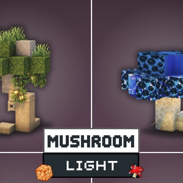 three different types of mushroom lights are shown in this video game screen shot, with the text mushroom light above them