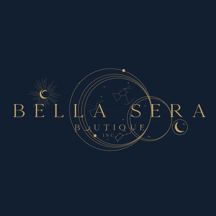 the logo for bella serra boutique, which is located in front of a dark background