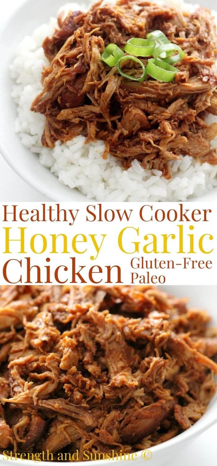 slow cooker honey garlic chicken with white rice