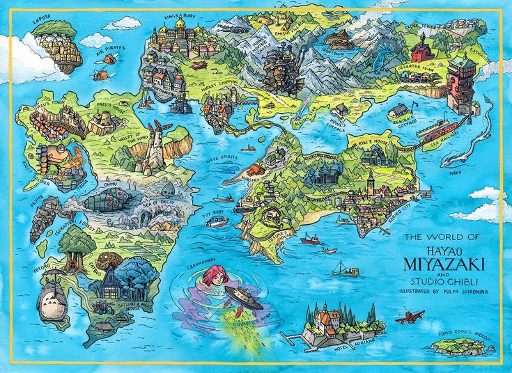 the world of haro miyaki studio - shirigii map poster