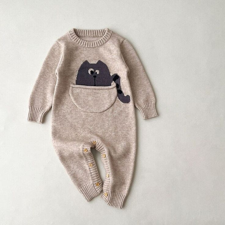 Introducing our adorable Cartoon Print Long Sleeve Baby Knitted Jumpsuit – the perfect blend of cuteness and comfort for your little one! 🐾👶 Crafted with love and attention to detail, this jumpsuit features charming cartoon prints of friendly animals including dogs, pandas, bears, pig, and cat. These delightful prints add a playful touch to your baby's outfit, making them even more adorable. Made from high-quality knitted fabric, this jumpsuit ensures your baby's comfort throughout the day. Th Cute Cartoon Print Bodysuit For Playtime, Cute Bubble Romper With Cartoon Print For Playtime, Cute Cartoon Print Bubble Romper For Playtime, Cute Cartoon Print Jumpsuits And Rompers For Playtime, Casual Winter Onesie With Cartoon Print, Playful Long Sleeve Bubble Romper, Cute Winter Onesie With Cartoon Print, Cute Cartoon Print Onesie For Winter, Cute Winter Bodysuit For Playtime