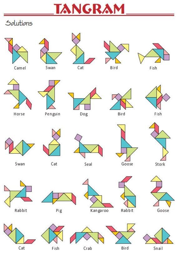 the different types of tangrams are shown in this diagram, which shows how to use