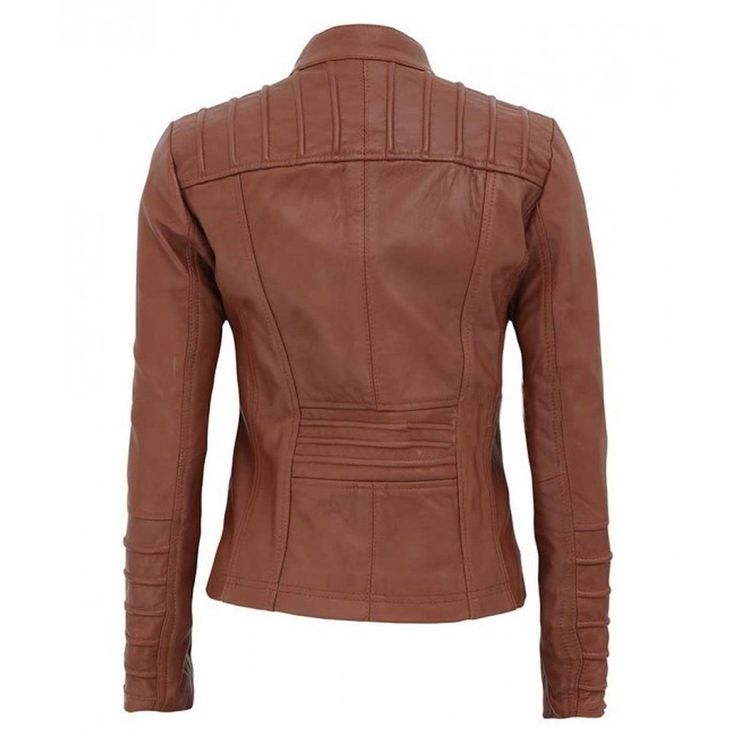 Description The Women Tan Quilted Leather Biker Jacket is made of 100% real leather and comprises a breathable viscose lining. Other attributes include zip closure, press stud collar, quilted panels, and smooth brown color. The Mush Editions | Leather Jacket is a must have if you seek something trendy and effortless. Material: Genuine Leather with Polyester Lining. Style & Key Features: Snap Button Collar, Zip Closure Pockets: Two side Pockets and Internal Pockets Perfect for every occasion casu Fall Brown Biker Jacket With Padded Collar, Brown Long Sleeve Biker Jacket With Zipper, Brown Biker Jacket With Zipper Closure, Fitted Leather Jacket With Padded Collar, Fitted Brown Leather Jacket With Padded Collar, Brown Quilted Leather Jacket For Winter, Fitted Brown Quilted Outerwear, Fitted Quilted Biker Jacket With Long Sleeves, Quilted Fitted Biker Jacket With Long Sleeves