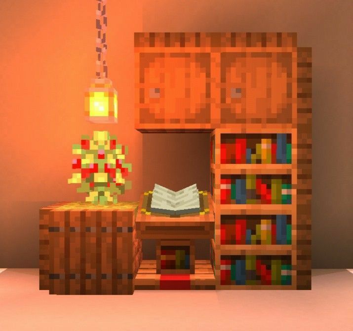 Minecraft Small Interior Ideas, Mincraft Idea Rooms, Small Minecraft Builds Inside, Cute Interior Design Minecraft, Minecraft Home Decor Ideas, Minecraft Dresser Ideas, Minecraft Crafting Area, Minecraft Study Room, Interior Decor Minecraft