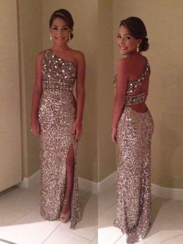 Sheath/Column One-Shoulder Sleeveless Sequins Floor-Length Dresses Custom Made Prom Dress, Glitter Prom Dresses, Sparkle Prom Dress, One Shoulder Prom Dress, Cocktail Dress Prom, Sequin Prom Dresses, Prom Dresses Online, فستان سهرة, Dress Prom