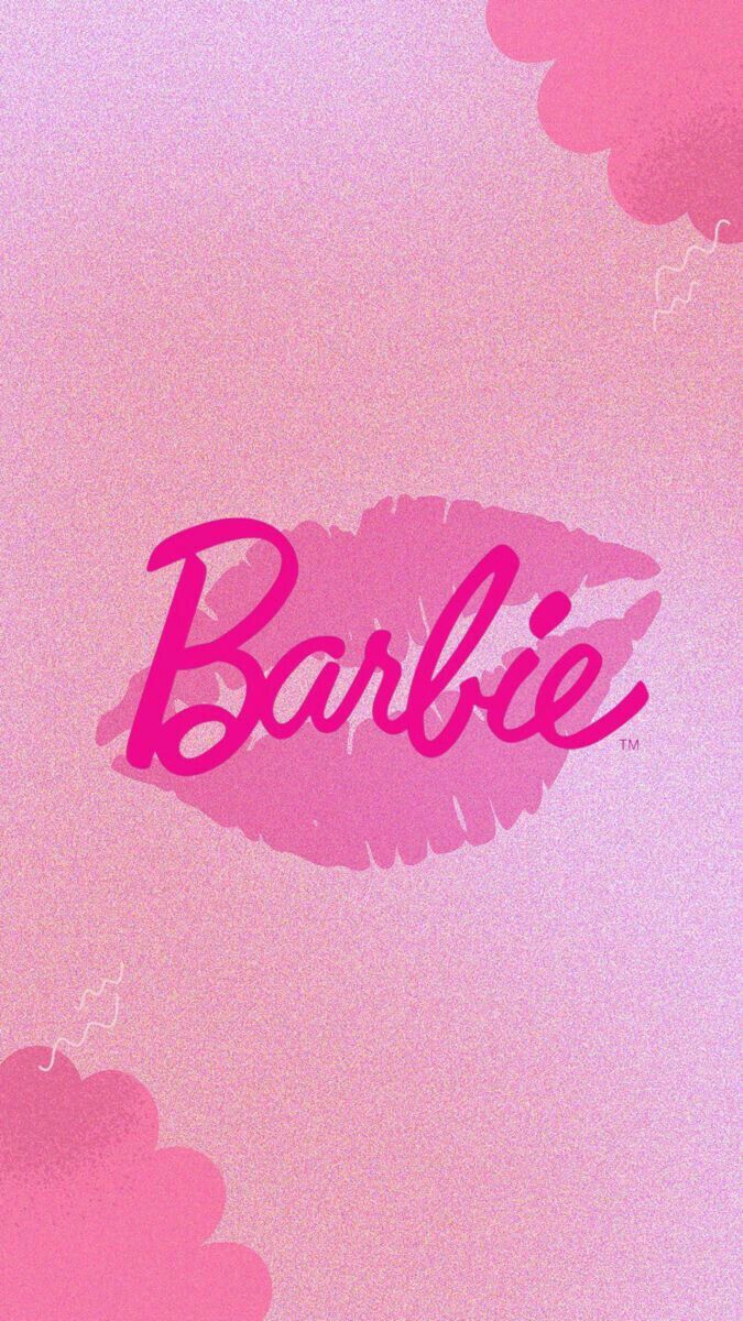 the word barbie is painted on top of pink clouds