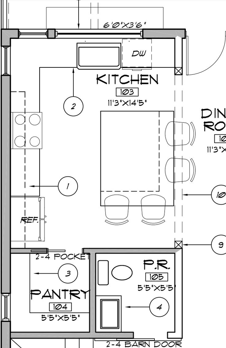 the floor plan for a small kitchen and living room