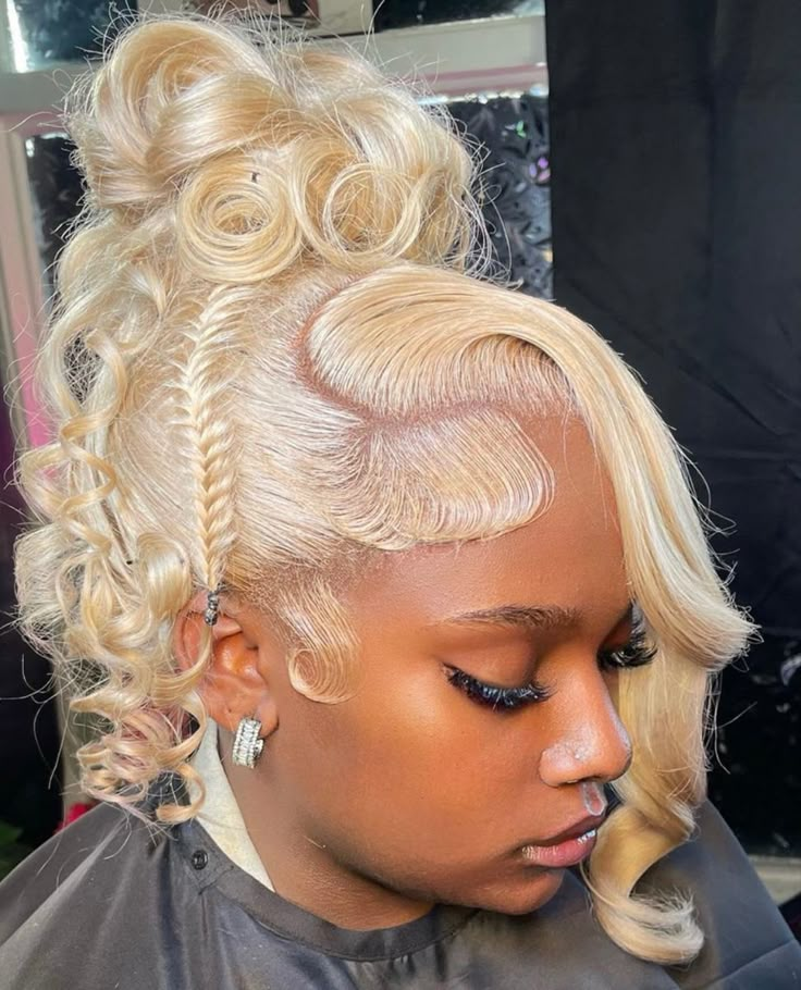 613 Frontal Updo, 613 Blonde Updo, Blonde Updo Hairstyles For Black Women, Blond Wig Updo, 613 Prom Hairstyles, 613 Updo Wig, Ash Blonde Updo Black Women, Blond Updo Hairstyles, Blonde Wig Updo Black Women