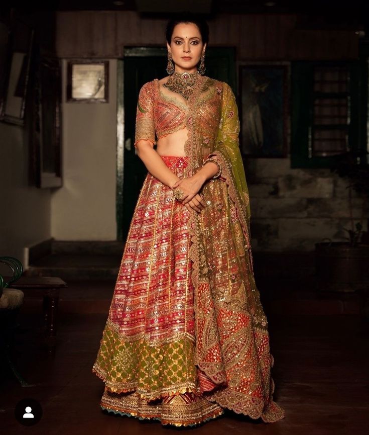 Pahadi Wedding, Layer Lehenga, Shloka Ambani, Iridescent Skirt, Rimple Harpreet, Layered Lehenga, Isha Ambani, Ambani Wedding, Brother Wedding