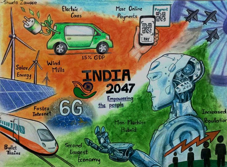 an image of india in the form of a map with people and vehicles around it