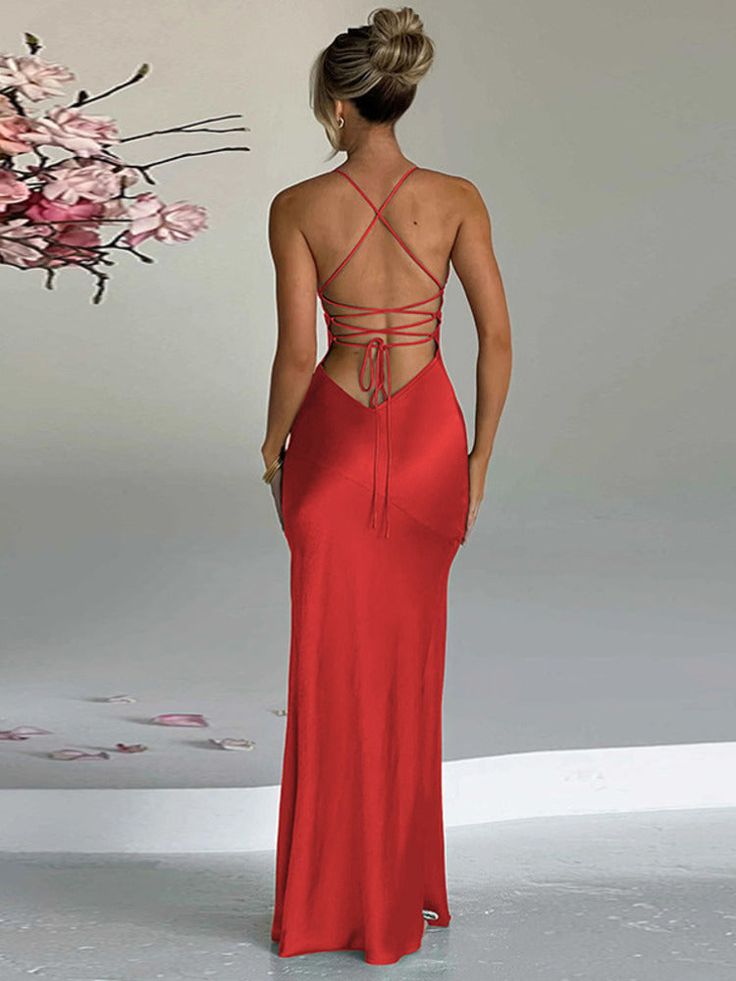 Features: This elegant and stylish Spaghetti Strap Backless Sexy Maxi Dress is the perfect addition to your wardrobe. Made with high-quality fabric, it features a sleeveless design and a thigh-high split, making it perfect for any club or party. With its figure-flattering fit, you'll feel confident and beautiful all night long. Upgrade your style game with this must-have dress. Backless Maxi Dress, Maxi Dress For Women, Dress For Women, Thigh High, Spaghetti Strap, Spaghetti, Split, Maxi Dress, Elastic