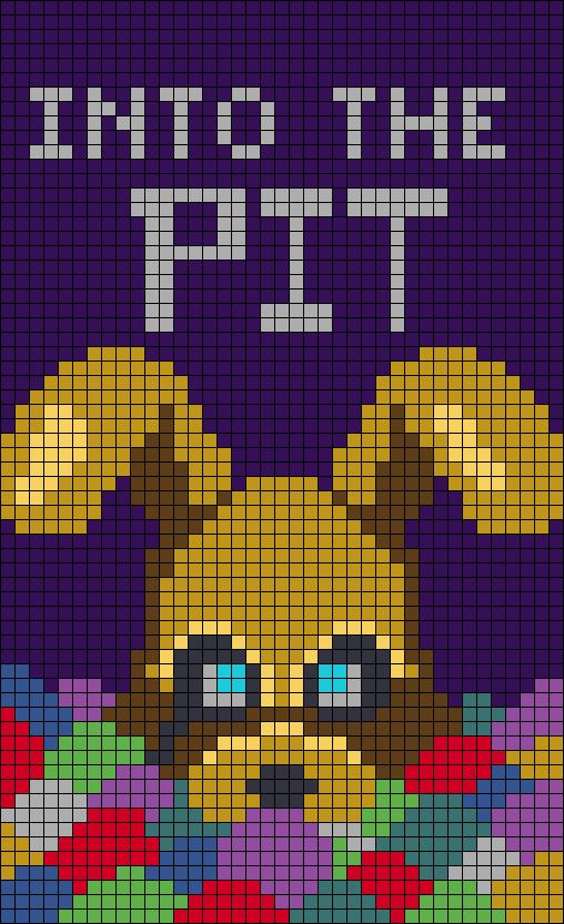 an image of a pixel art piece with the words into the pif on it