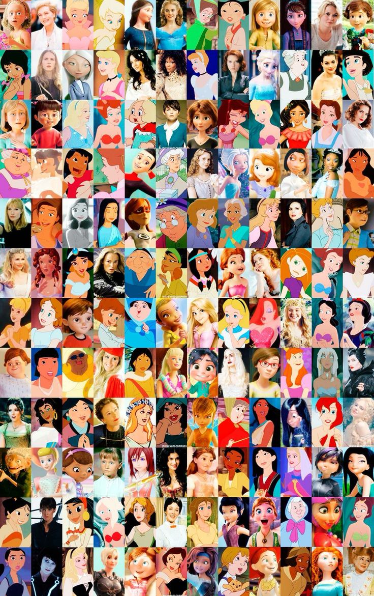 a collage of many different people in various colors and sizes, all with their faces drawn