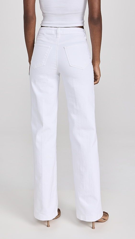 L'AGENCE Clayton Wide Leg Jeans | Shopbop Non-stretch Straight Leg Cropped Cotton Jeans, Fitted Cotton Cropped Straight Leg Jeans, Non-stretch Cotton Jeans With Button Closure, Fitted High Rise Cropped Cotton Jeans, White Straight Fit Mid-rise Jeans, Stretch Cotton Bottoms With Button Zip Fly, Trendy Stretch Jeans With Straight Hem, Chic Straight Fit Cropped Cotton Jeans, Straight Fit Mid-rise Cotton Jeans