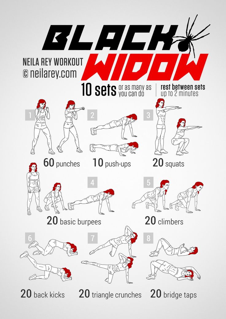 a poster showing how to do the black widow workout