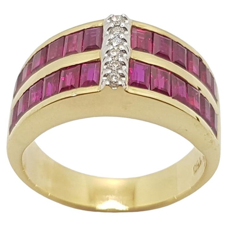 Diamond Ring Set, David Webb, Ruby Diamond Rings, Gold Rings Fashion, Diamond Ring Settings, Pretty Rings, Ruby Diamond, Ring Set, Ring Sets