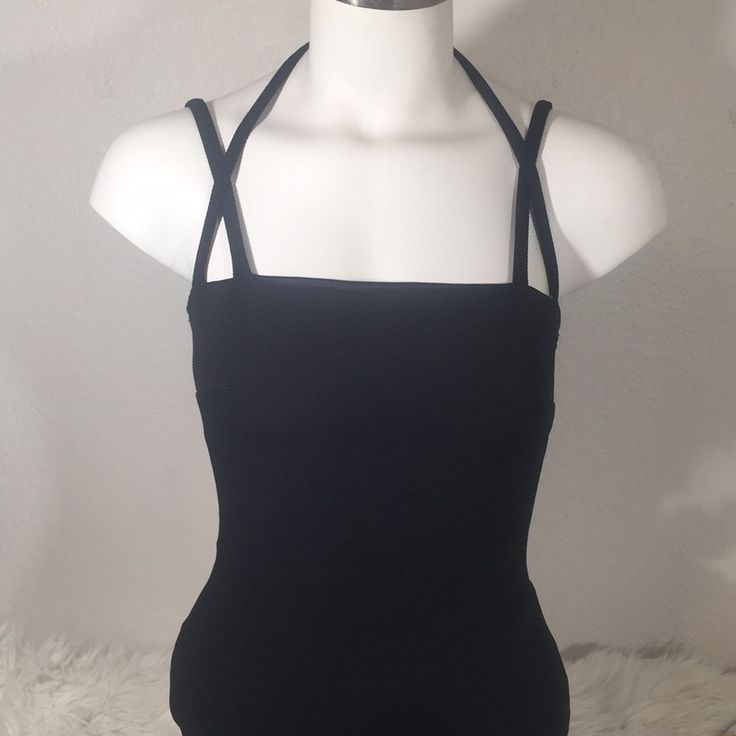 Charlotte Russe Black Mini Dress 97% Polyester 3% Spandex Xs Nwt Black Spring Bodycon Dress With Built-in Bra, Black Stretch Elastane Bodycon Dress, Fitted Elastane Dress With Strappy Back, Black Mini Dress With Built-in Bra And Stretch, Black High Stretch Bodycon Dress For Summer, Chic Black Bodycon Dress With Built-in Bra, Chic Stretch Bodycon Dress With Strappy Back, Black Mini Dress With Built-in Bra, Chic Strappy Back Stretch Bodycon Dress