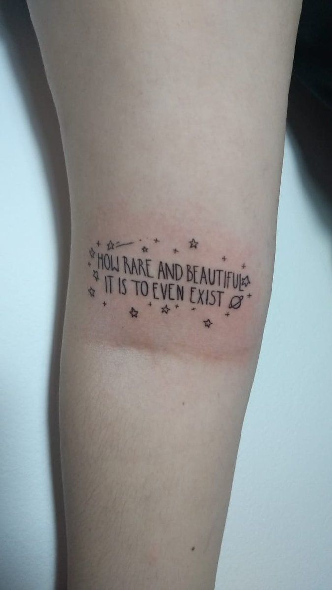 a person with a tattoo on their arm that reads, you make and beautiful it is to even east