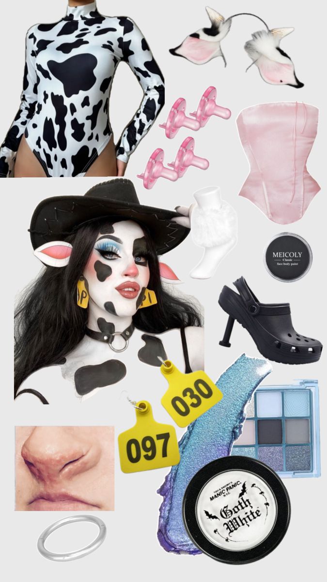 a collage of various items including shoes, clothing and accessories for the woman's face