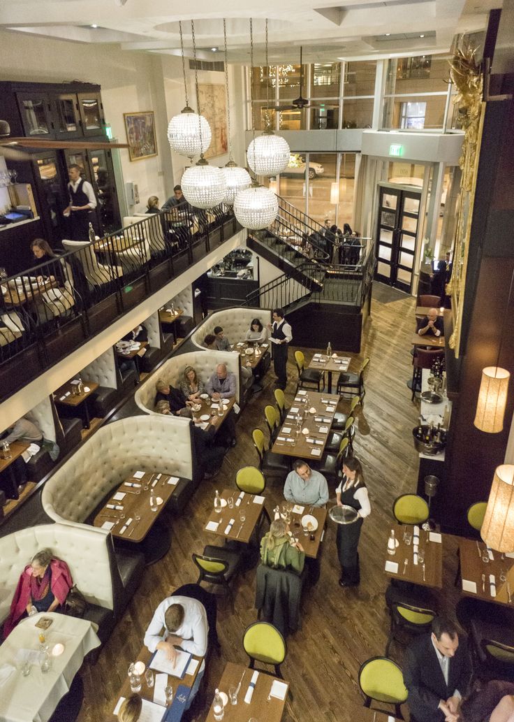 an overhead view of a restaurant with people sitting at tables