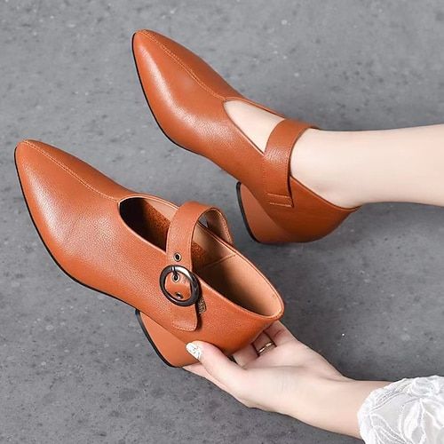 Category:Heels,Pumps; Upper Materials:PU; Embellishment:Buckle; Season:Spring,Spring   Fall; Heel Type:Chunky Heel; Gender:Women's; Toe Shape:Pointed Toe; Style:Fashion,Casual,Vintage; Heel Height(inch):1-2; Outsole Materials:Rubber; Occasion:Party,Daily; Closure Type:Loafer; Pattern:Cut-out; Listing Date:09/01/2023; Production mode:External procurement; 2024 Trends:Plus Size; Size chart date source:Provided by Supplier. Fall Heel, White Flat Shoes, Plus Size Party, Heels Online, 2023 Trends, 2024 Trends, Canvas Shoes Women, Women's Heels, Heels Pumps