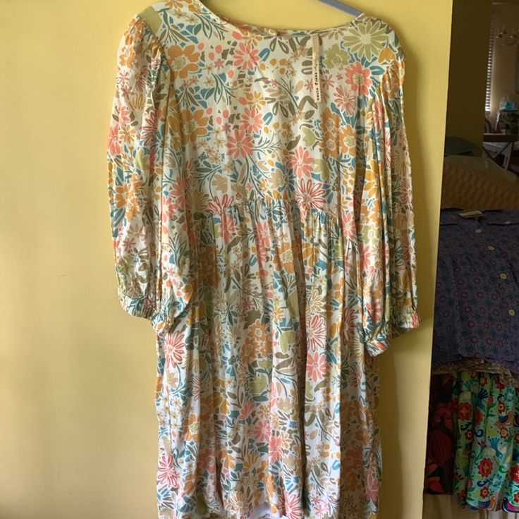 Beautiful Uncle Frank Dress/Tunic In Cream, Olive, Pink, Orange And Aqua. Lined, 100% Cotton. Nwot And There Appears To Be No Listed Content For The Lining. Fall Casual Boho Tunic Dress, Casual Boho Tunic Dress For Fall, Casual Fall Boho Tunic Dress, Casual Rayon Tunic For Spring, Casual Flowy Tunic For Spring, Flowy Casual Spring Tunic, Flowy Boho Tunic Dress For Brunch, Multicolor Floral Print Spring Tunic, Bohemian Patterned Daywear Dresses