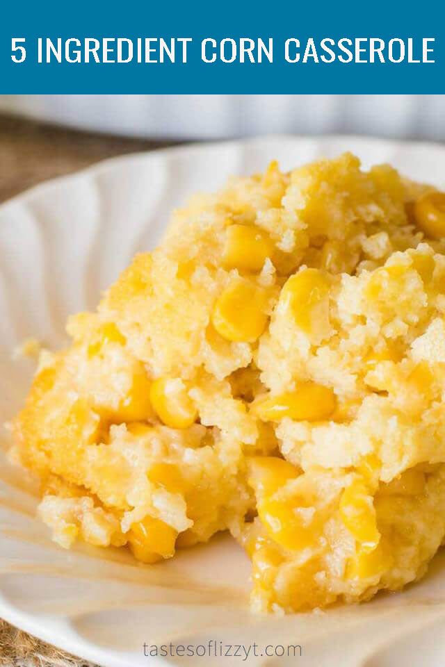 a close up of a plate of food with corn on it and another dish in the background