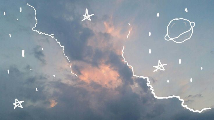 the sky is filled with clouds and stars