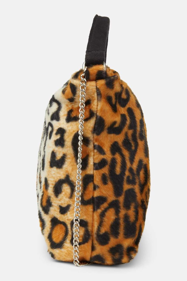 Marina Milani BAGS Sancia Eco Fur Leopard Print Shoulder Bag Faux Fur Bag, Bespoke Fashion, Fur Bag, Clothing Pieces, Brown Satin, Elegant Bags, Brown Leopard, Orange Bag, Chic Handbags