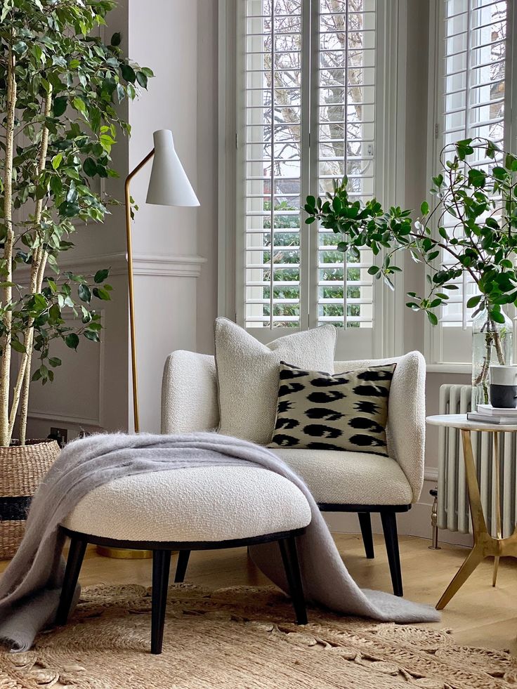 a living room filled with furniture and plants