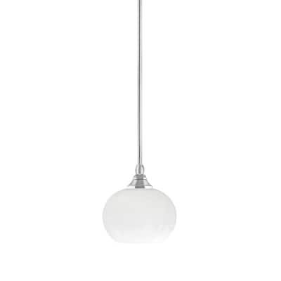 a white light hanging from a ceiling fixture